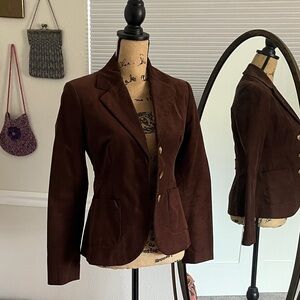 Vintage Lilly Pulitzer Brown Velvety Corduroy Blazer